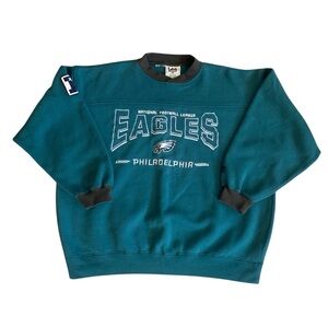 Vintage 90s Lee Sport Philadelphia Eagles Embroidered Sweatshirt Size Large